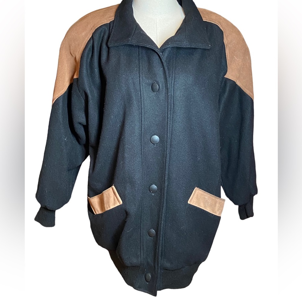 Michelle Francois 80’s Wool Jacket Heavy Weight Coat Shoulder Pads XL